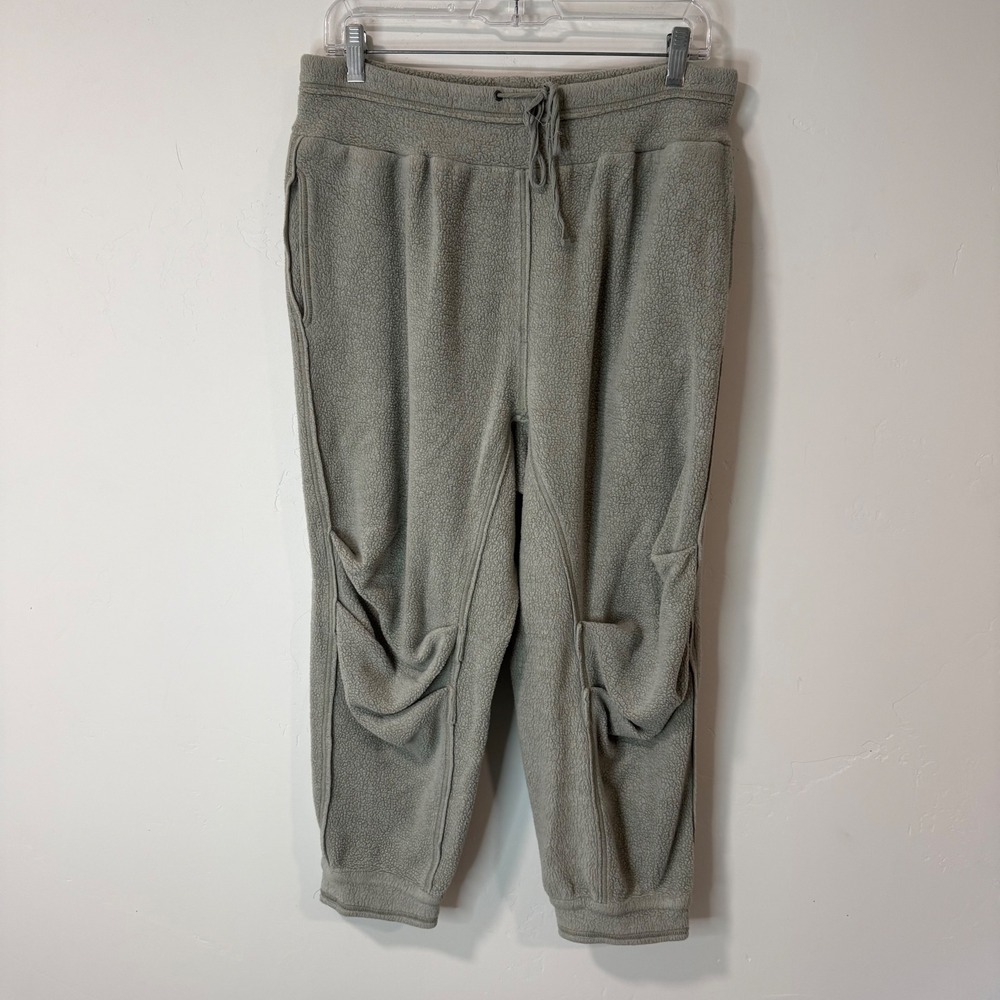 Free People Womens Joggers S Green Sherpa Fleece Crop Barrel OB1806320